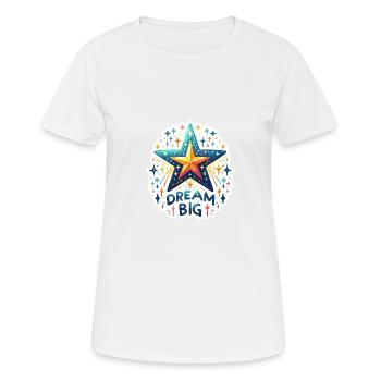 Dream Big - Shooting Star Illustration - Women's Breathable T-Shirt - white - Front - AI Model Female 172 dark (172cm)