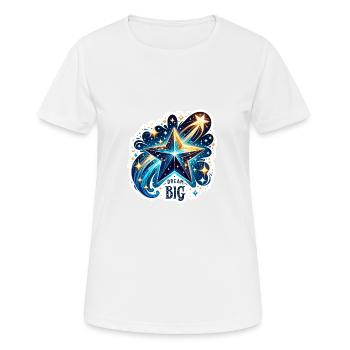 Dream Big - Shooting Star Illustration - Women's Breathable T-Shirt - white - Front - AI Model Female 172 dark (172cm)