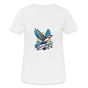 Soar High - Bird Illustration - Women's Breathable T-Shirt - white - Front - AI Model Female 172 dark (172cm)