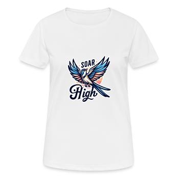Soar High - bird illustration - Women's Breathable T-Shirt - white - Front - AI Model Female 172 dark (172cm)