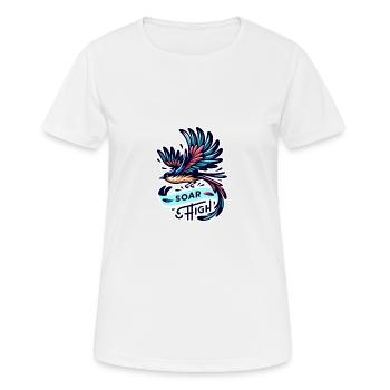 Soar High - Bird Illustration - Women's Breathable T-Shirt - white - Front - AI Model Female 172 dark (172cm)