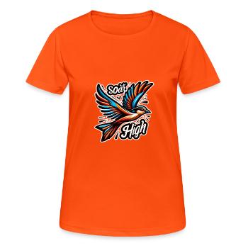 Soar High - Bird Illustration - Women's Breathable T-Shirt - neon orange - Front - AI Model Female 172 dark (172cm)