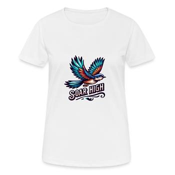 Soar High - bird illustration - Women's Breathable T-Shirt - white - Front - AI Model Female 172 dark (172cm)