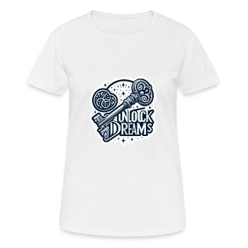 Unlock Dreams - Schlüssel Illustration - Frauen T-Shirt atmungsaktiv - Weiß - Vorne - AI Model Female 172 dark (172cm)
