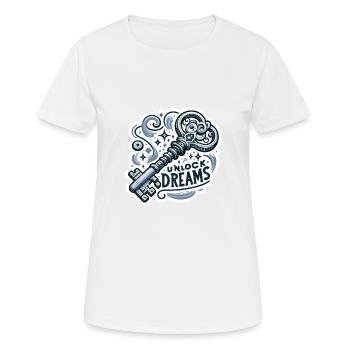 Unlock Dreams - Schlüssel Illustration - Frauen T-Shirt atmungsaktiv - Weiß - Vorne - AI Model Female 172 dark (172cm)