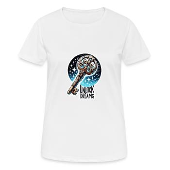 Unlock Dreams - Schlüssel Illustration - Frauen T-Shirt atmungsaktiv - Weiß - Vorne - AI Model Female 172 dark (172cm)