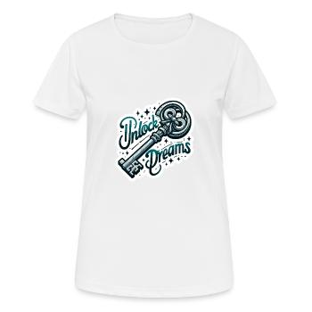 Unlock Dreams - Schlüssel Illustration - Frauen T-Shirt atmungsaktiv - Weiß - Vorne - AI Model Female 172 dark (172cm)