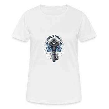 Unlock Dreams - Schlüssel Illustration - Frauen T-Shirt atmungsaktiv - Weiß - Vorne - AI Model Female 172 dark (172cm)