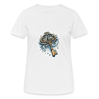 Unlock Dreams - Schlüssel Illustration - Frauen T-Shirt atmungsaktiv - Weiß - Vorne - AI Model Female 172 dark (172cm)