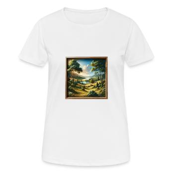 Paysage - Illustration - T-shirt respirant Femme - blanc - Devant - AI Model Female 172 dark (172cm)