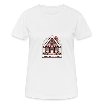 Home Sweet Home - Haus Illustration - Frauen T-Shirt atmungsaktiv - Weiß - Vorne - AI Model Female 172 dark (172cm)