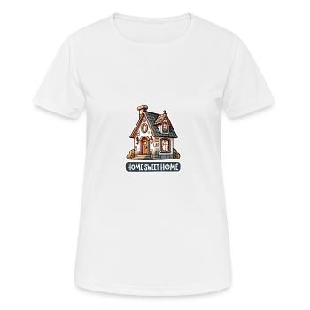Home Sweet Home - Haus Illustration - Frauen T-Shirt atmungsaktiv - Weiß - Vorne - AI Model Female 172 dark (172cm)