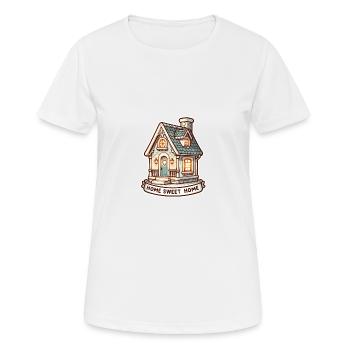 Home Sweet Home - Haus Illustration - Frauen T-Shirt atmungsaktiv - Weiß - Vorne - AI Model Female 172 dark (172cm)
