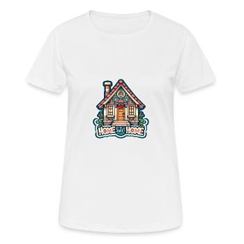 Home Sweet Home - Haus Illustration - Frauen T-Shirt atmungsaktiv - Weiß - Vorne - AI Model Female 172 dark (172cm)