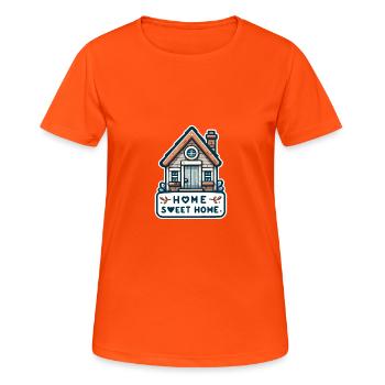 Home Sweet Home - House Illustration - Women's Breathable T-Shirt - neon orange - Front - AI Model Female 172 dark (172cm)
