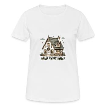 Home Sweet Home - Haus Illustration - Frauen T-Shirt atmungsaktiv - Weiß - Vorne - AI Model Female 172 dark (172cm)