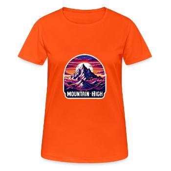 Mountain High - Berg Illustration - Women's Breathable T-Shirt - neon orange - Front - AI Model Female 172 dark (172cm)