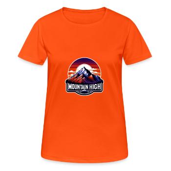 Mountain High - Berg Illustration - Women's Breathable T-Shirt - neon orange - Front - AI Model Female 172 dark (172cm)