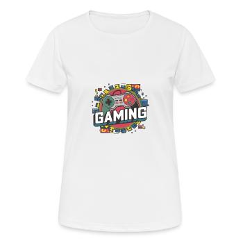 Jeux - Manettes - T-shirt respirant Femme - blanc - Devant - AI Model Female 172 dark (172cm)