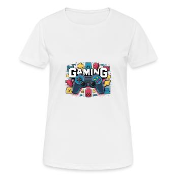 Jeux - Manettes - T-shirt respirant Femme - blanc - Devant - AI Model Female 172 dark (172cm)