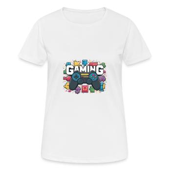 Jeux - Manettes - T-shirt respirant Femme - blanc - Devant - AI Model Female 172 dark (172cm)