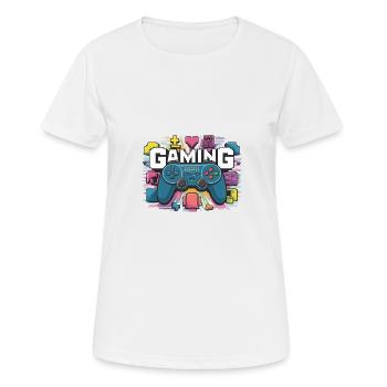 Jeux - Manettes - T-shirt respirant Femme - blanc - Devant - AI Model Female 172 dark (172cm)