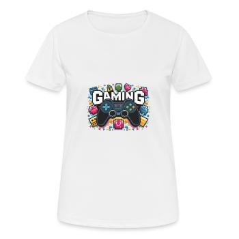 Gaming - Controllers - Women's Breathable T-Shirt - white - Front - AI Model Female 172 dark (172cm)