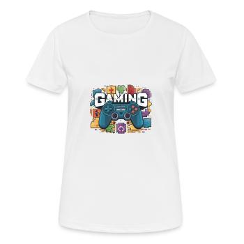 Jeux - Manettes - T-shirt respirant Femme - blanc - Devant - AI Model Female 172 dark (172cm)