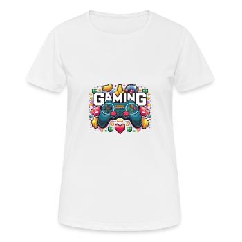 Gaming - Controller - Frauen T-Shirt atmungsaktiv - Weiß - Vorne - AI Model Female 172 dark (172cm)