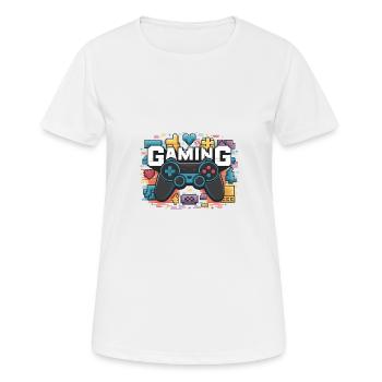 Gaming - Controllers - Women's Breathable T-Shirt - white - Front - AI Model Female 172 dark (172cm)