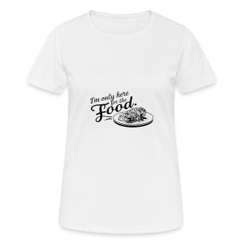 Je ne suis ici que pour la nourriture. - T-shirt respirant Femme - blanc - Devant - AI Model Female 172 dark (172cm)