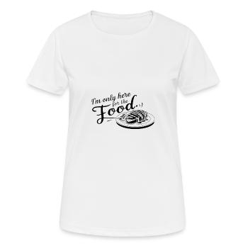 Je ne suis ici que pour la nourriture. - T-shirt respirant Femme - blanc - Devant - AI Model Female 172 dark (172cm)