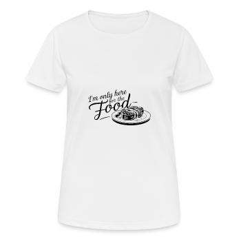 Je ne suis ici que pour la nourriture. - T-shirt respirant Femme - blanc - Devant - AI Model Female 172 dark (172cm)