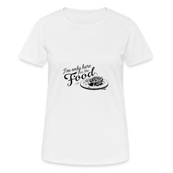 Je ne suis ici que pour la nourriture. - T-shirt respirant Femme - blanc - Devant - AI Model Female 172 dark (172cm)