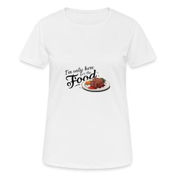 Je ne suis ici que pour la nourriture. - T-shirt respirant Femme - blanc - Devant - AI Model Female 172 dark (172cm)