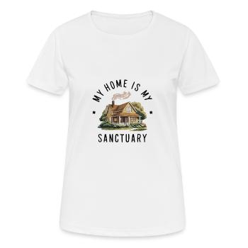 Ma maison est mon refuge. - T-shirt respirant Femme - blanc - Devant - AI Model Female 172 dark (172cm)