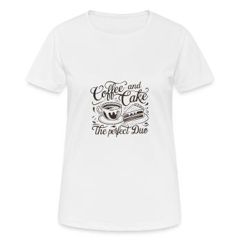 Kaffee und Kuchen – das perfekte Duo. - Frauen T-Shirt atmungsaktiv - Weiß - Vorne - AI Model Female 172 dark (172cm)