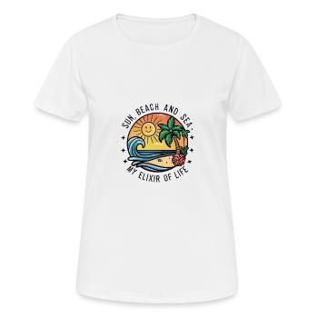Sun, beach and sea - my elixir of life - Women's Breathable T-Shirt - white - Front - AI Model Female 172 dark (172cm)