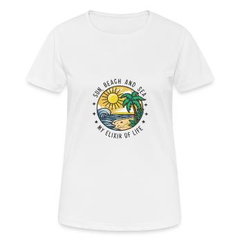 Sun, beach and sea - my elixir of life - Women's Breathable T-Shirt - white - Front - AI Model Female 172 dark (172cm)