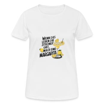 Wenn das Leben dir Zitronen gibt mach Margarita - Frauen T-Shirt atmungsaktiv - Weiß - Vorne - AI Model Female 172 dark (172cm)
