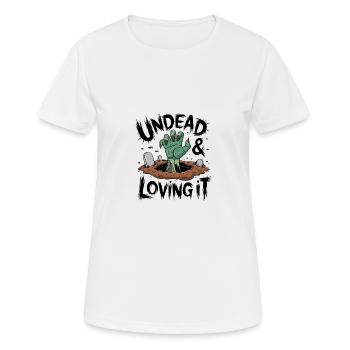 Zombie-Hand - Undead & Loving It - Frauen T-Shirt atmungsaktiv - Weiß - Vorne - AI Model Female 172 dark (172cm)