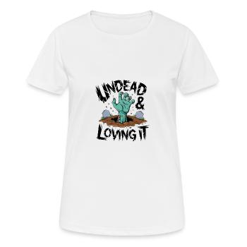 Zombie-Hand - Undead & Loving It - Frauen T-Shirt atmungsaktiv - Weiß - Vorne - AI Model Female 172 dark (172cm)