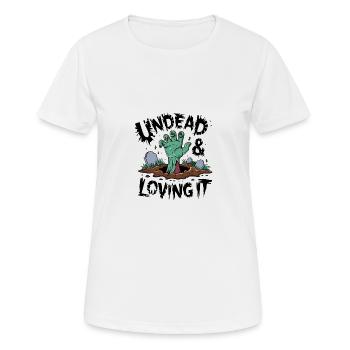 Zombie-Hand - Undead & Loving It - Frauen T-Shirt atmungsaktiv - Weiß - Vorne - AI Model Female 172 dark (172cm)