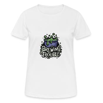 Hexenkessel – Brewing Trouble - Frauen T-Shirt atmungsaktiv - Weiß - Vorne - AI Model Female 172 dark (172cm)