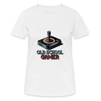 Old School Gamer – Joystick rétro - T-shirt respirant Femme - blanc - Devant - AI Model Female 172 dark (172cm)