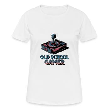 Old School Gamer – Joystick rétro - T-shirt respirant Femme - blanc - Devant - AI Model Female 172 dark (172cm)