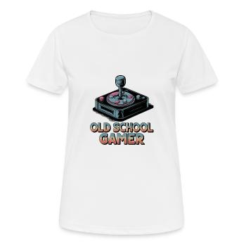 Old School Gamer – Joystick rétro - T-shirt respirant Femme - blanc - Devant - AI Model Female 172 dark (172cm)