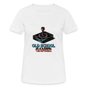 Old School Gamer – Joystick rétro - T-shirt respirant Femme - blanc - Devant - AI Model Female 172 dark (172cm)