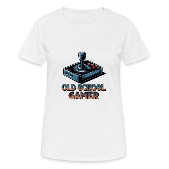 Old School Gamer – Joystick rétro - T-shirt respirant Femme - blanc - Devant - AI Model Female 172 dark (172cm)