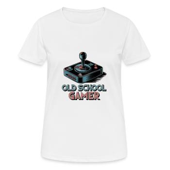 Old School Gamer – Joystick rétro - T-shirt respirant Femme - blanc - Devant - AI Model Female 172 dark (172cm)